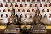 Vientiane, Laos - Wat Si Saket, The gallery around the sim houses thousands of Buddha statues in various mudras, dating  from the 16th century. 